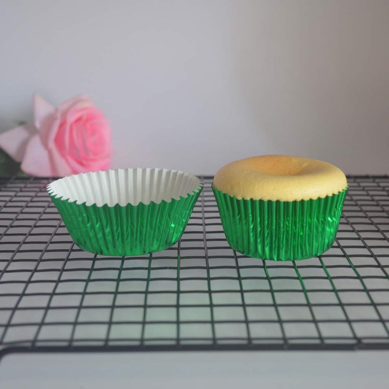 Huaswan Bold Green Foil Cupcake Liners Standard Paper Baking Cups for Party, Birthday and More, 120-Count - Image 4